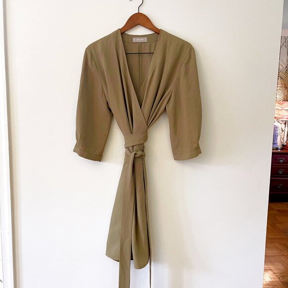 Everlane Green Wrap Dress, Size 12 - Picture 2 of 5